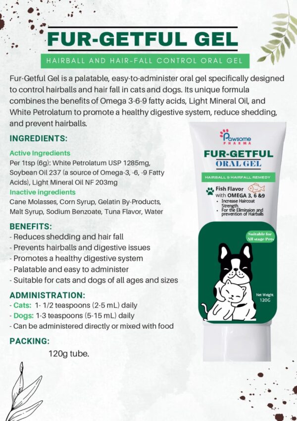 Fur-Getful Hairball Gel Hairball Remedy - 120 ML - Image 2