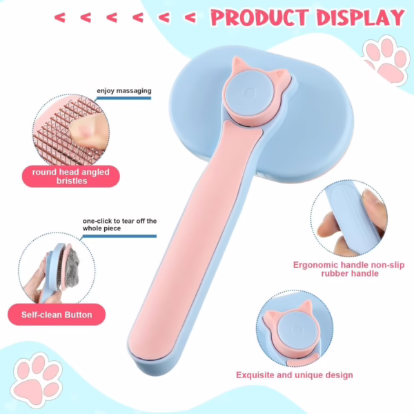Rectangle Cat Face Self Cleaning Brush For Cats And Dogs - Image 2