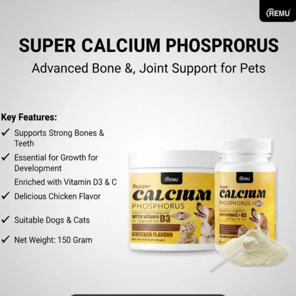 Remu Super Calcium Phosphorus Food Supplement For Cats and Dogs - 150 Gram - Image 2