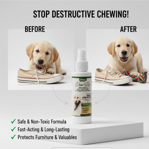 Remu Chewing Stop Spray For Cats and Dogs – 120 ML - Image 2