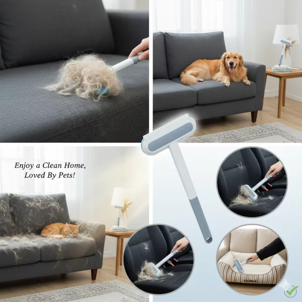 Multi-Function Pet Hair Remover Brush with Long Handle - Image 3