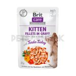 Brit Care Wet Food Pouch / For Kittens / Fillets In Gravy / Tender Turkey Flavor – 85 Gram