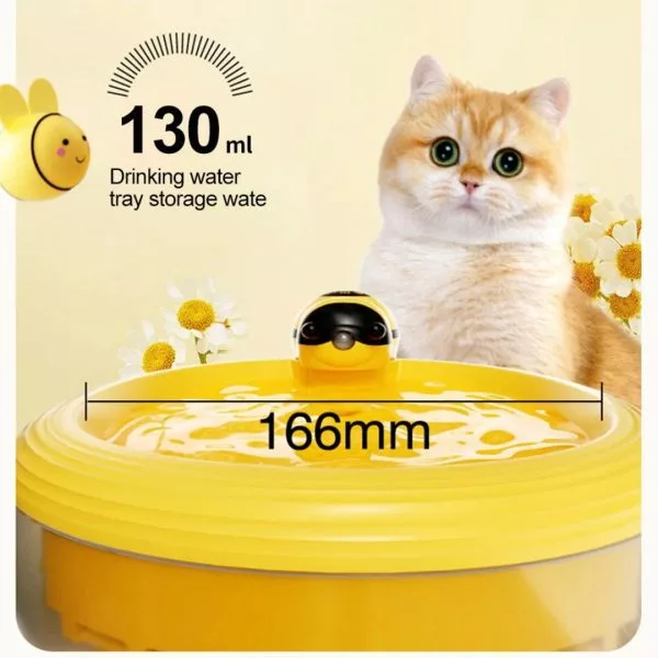 Honey Bee Shaped Rechargeable Water Fountain for Cats with Motion Sensor - Image 10