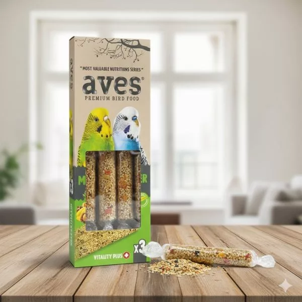 Aves Premium Bird Food For Budgies- Cracker With Honey (3 sticks) - Image 2
