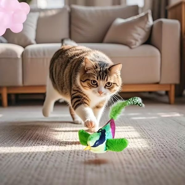 Interactive Cat Toy with Realistic Bird Chirping Sounds - No Batteries Needed - Image 12