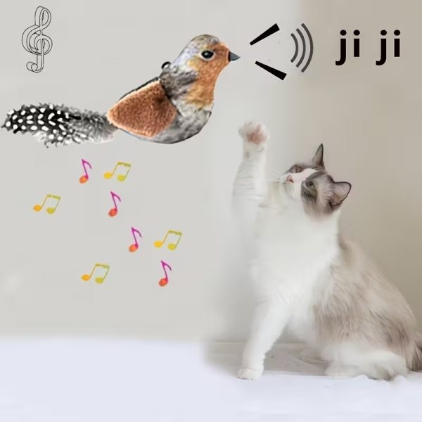 Interactive Cat Toy with Realistic Bird Chirping Sounds - No Batteries Needed - Image 4