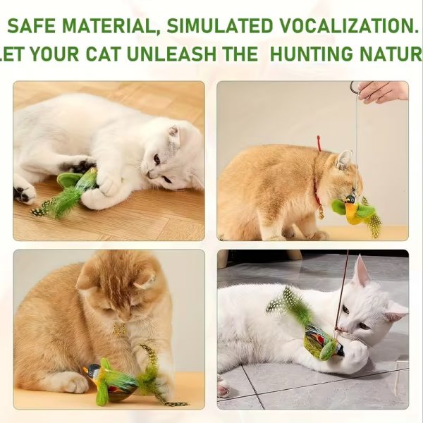Interactive Cat Toy with Realistic Bird Chirping Sounds - No Batteries Needed - Image 10