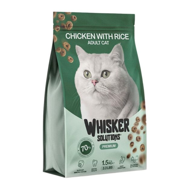 Whisker Premium Solution Adult Cat Food Chicken And Rice - Image 2