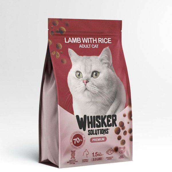 Whisker Premium Solution Adult Cat Food Lamb And Rice - Image 2