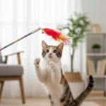 Plastic Cat Wand With Colorful Feather