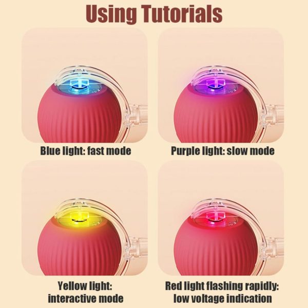 Interactive Cat Toy Electric Automatic Rolling Ball With Rope - Image 4