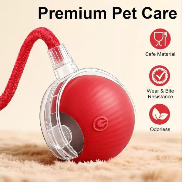 Interactive Cat Toy Electric Automatic Rolling Ball With Rope - Image 8