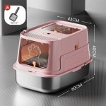 Large Litter Box With Stainless Steel Tray - Image 5