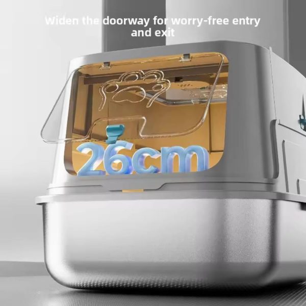 Large Litter Box With Stainless Steel Tray - Image 7