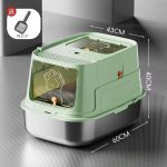 Large Litter Box With Stainless Steel Tray - Image 9