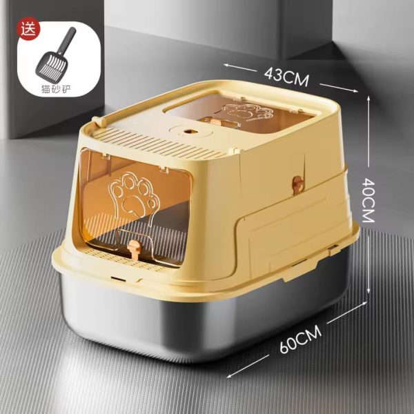 Large Litter Box With Stainless Steel Tray - Image 10