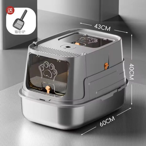 Large Litter Box With Stainless Steel Tray - Image 11