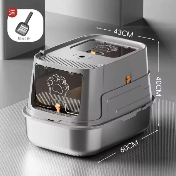 Large Litter Box With Stainless Steel Tray - Image 11
