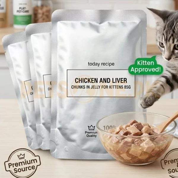 Wisker Chicken and Liver Chunks in Jelly For Kittens – 85 Gram - Image 2