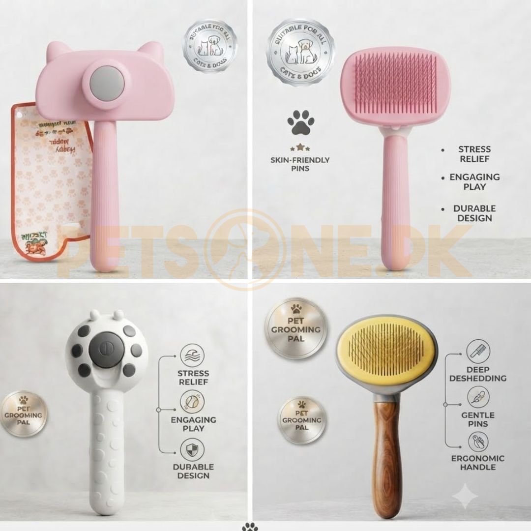 CatDog Self Cleaning Button Brush-05 Cat/Dog Self Cleaning Button Brush - Image 1
