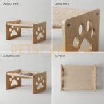 Premium Wooden Cat Scratcher Lounge Bed - Image 2