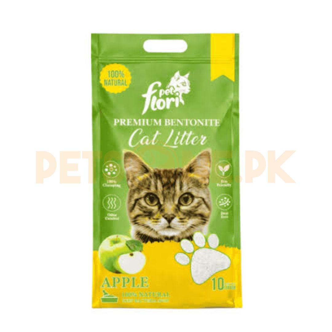 Flori Pet Premium Bentonite Cat Litter – Apple – 10L