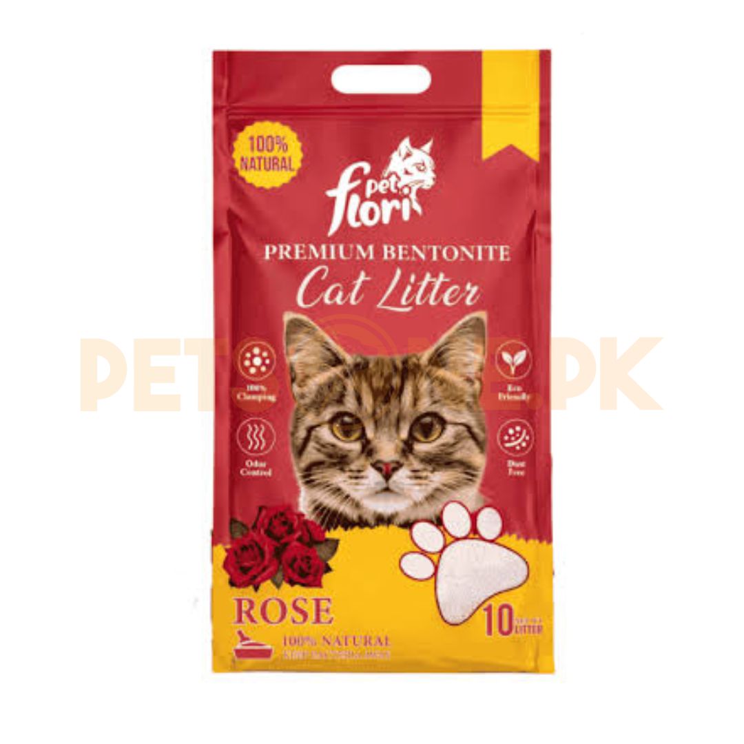 Flori Pet Premium Bentonite Cat Litter – Rose – 10L