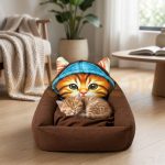 Cartoon Cat Sleeping Bed